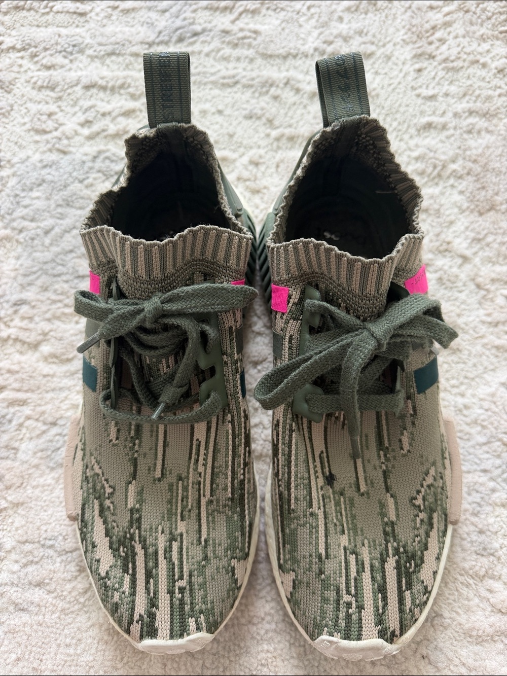 adidas NMD R1 Primeknit Green Glitch Camo St Major Womens